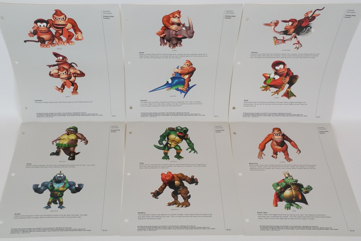 Diddys Quest Donkey Kong Country 2 Official Nintendo Character Information Reference Sheets