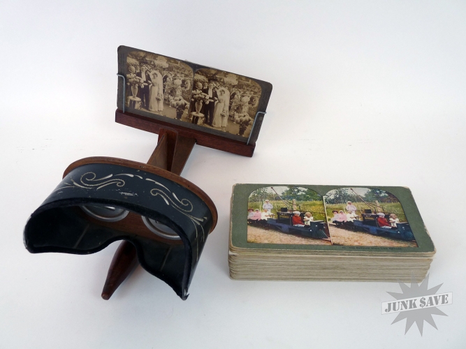  Antique Stereoscope With 60 Cards American Stereoscopic Company
