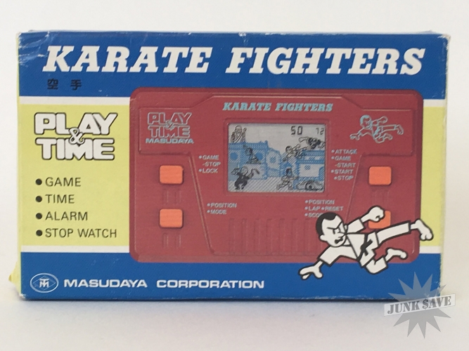 Masudaya Karate Fighters LCD Play &amp; Time Game Watch New