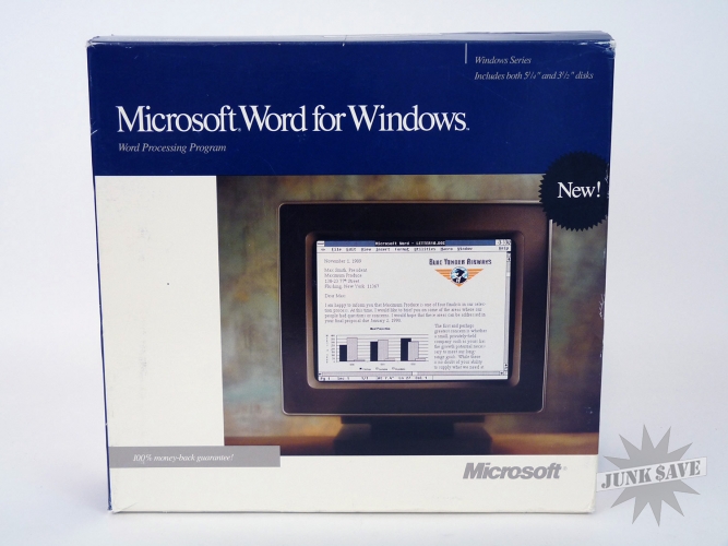 Microsoft Word For Windows Version 1.0 from 1989 Minty Condition