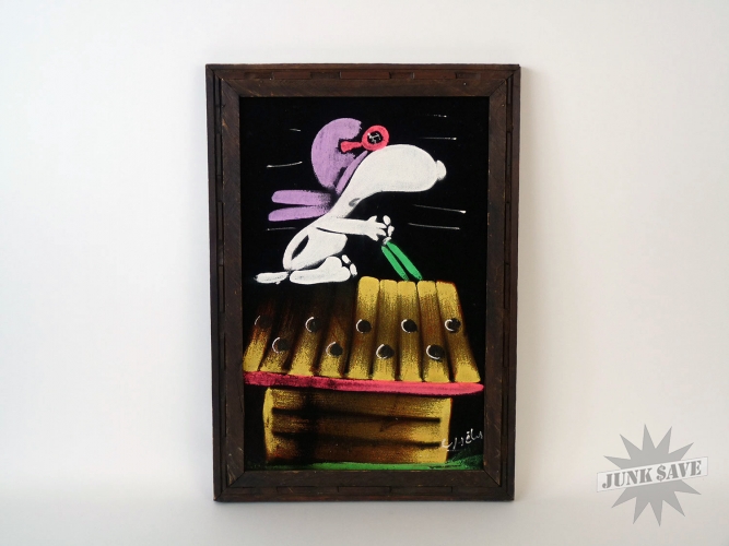 Snoopy Velvet Painting Mexican The Red Baron