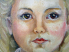 Vintage Outsider Painting Portrait of Girl Oil on Canvas