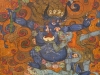 Antique Buddhist Thangka Painting on Wood Tibet Mongolia