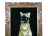 Velvet Painting House Cat Sitting Made in Mexico Meow
